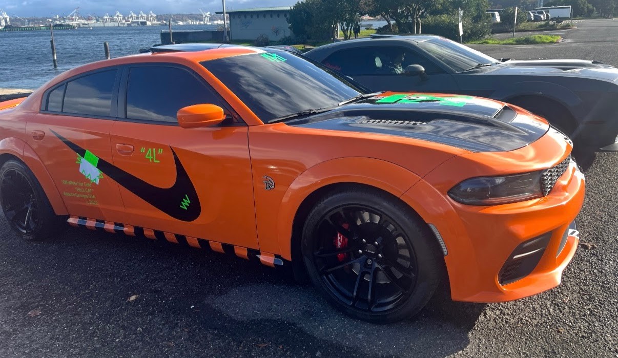 Orange Dodge Charger Hellcat